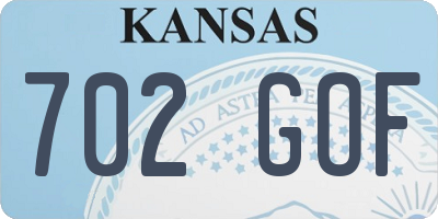 KS license plate 702GOF