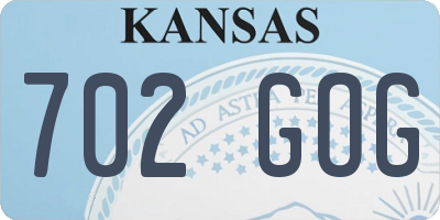 KS license plate 702GOG