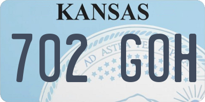 KS license plate 702GOH