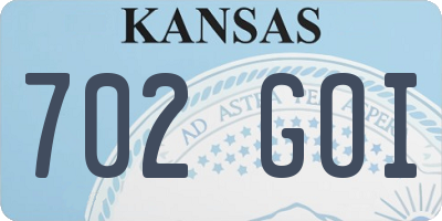 KS license plate 702GOI