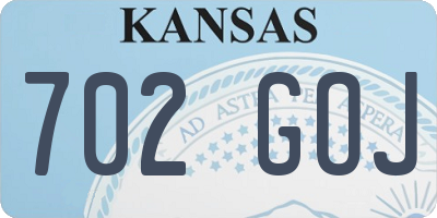 KS license plate 702GOJ