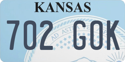 KS license plate 702GOK