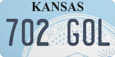 KS license plate 702GOL