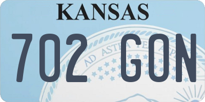 KS license plate 702GON