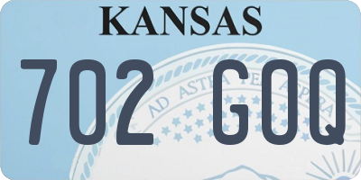 KS license plate 702GOQ