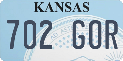 KS license plate 702GOR