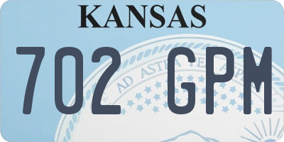 KS license plate 702GPM
