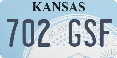 KS license plate 702GSF