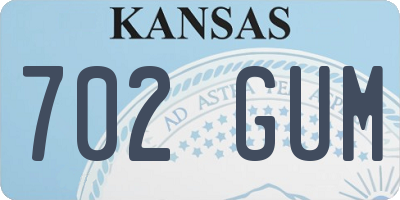KS license plate 702GUM
