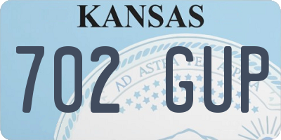 KS license plate 702GUP