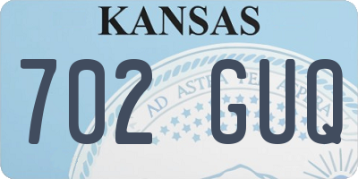 KS license plate 702GUQ
