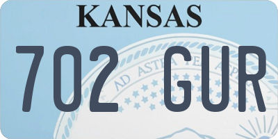KS license plate 702GUR