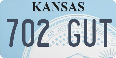 KS license plate 702GUT