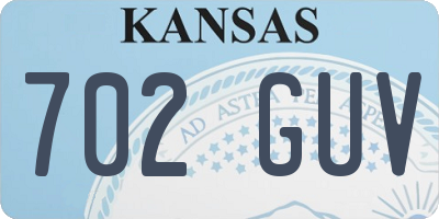 KS license plate 702GUV