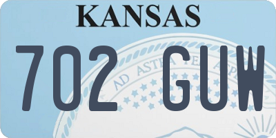 KS license plate 702GUW