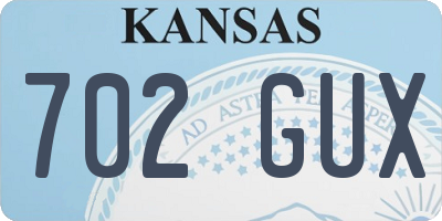 KS license plate 702GUX