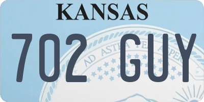 KS license plate 702GUY