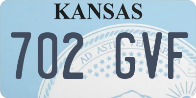 KS license plate 702GVF