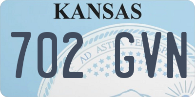 KS license plate 702GVN