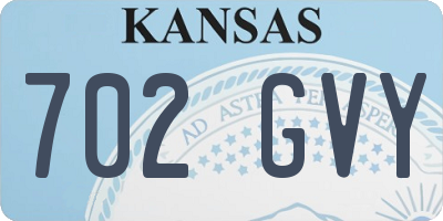 KS license plate 702GVY