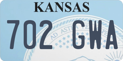 KS license plate 702GWA