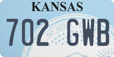 KS license plate 702GWB