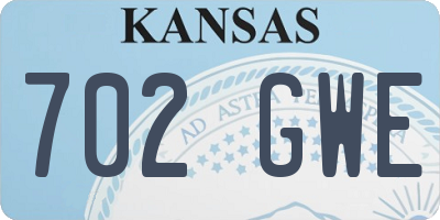 KS license plate 702GWE