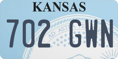 KS license plate 702GWN