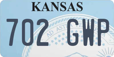 KS license plate 702GWP