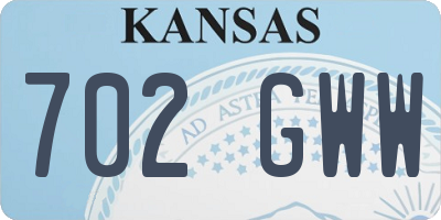 KS license plate 702GWW