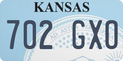 KS license plate 702GXO