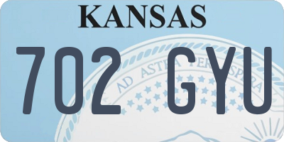 KS license plate 702GYU