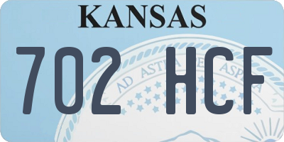 KS license plate 702HCF