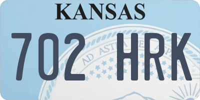 KS license plate 702HRK