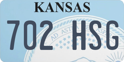 KS license plate 702HSG