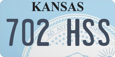 KS license plate 702HSS
