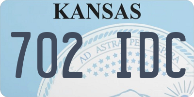 KS license plate 702IDC