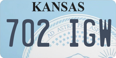 KS license plate 702IGW