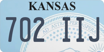 KS license plate 702IIJ