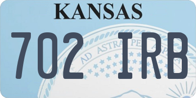 KS license plate 702IRB