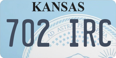 KS license plate 702IRC