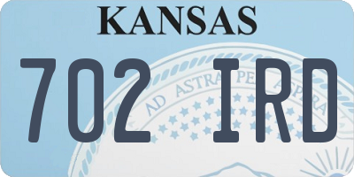 KS license plate 702IRD