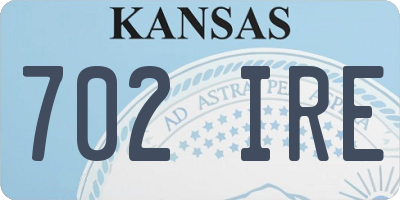 KS license plate 702IRE