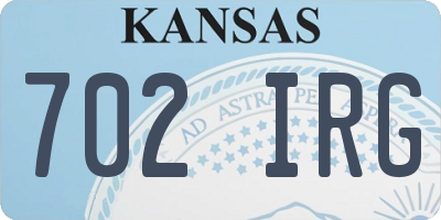 KS license plate 702IRG