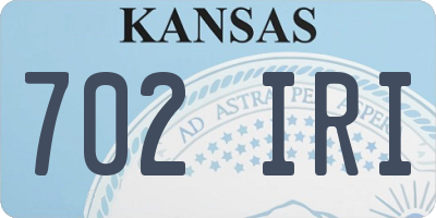 KS license plate 702IRI