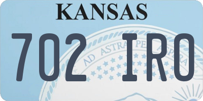 KS license plate 702IRO