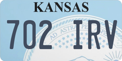 KS license plate 702IRV