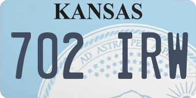 KS license plate 702IRW