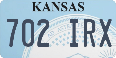 KS license plate 702IRX