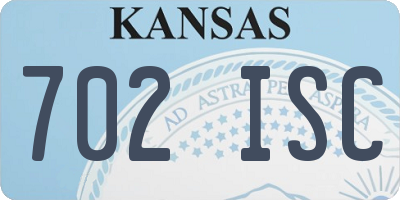 KS license plate 702ISC